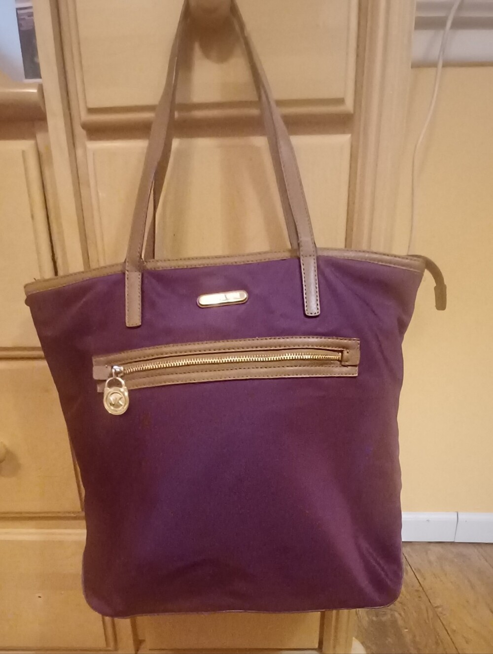 MICHAEL KORS Plum Nylon Tote 13x16